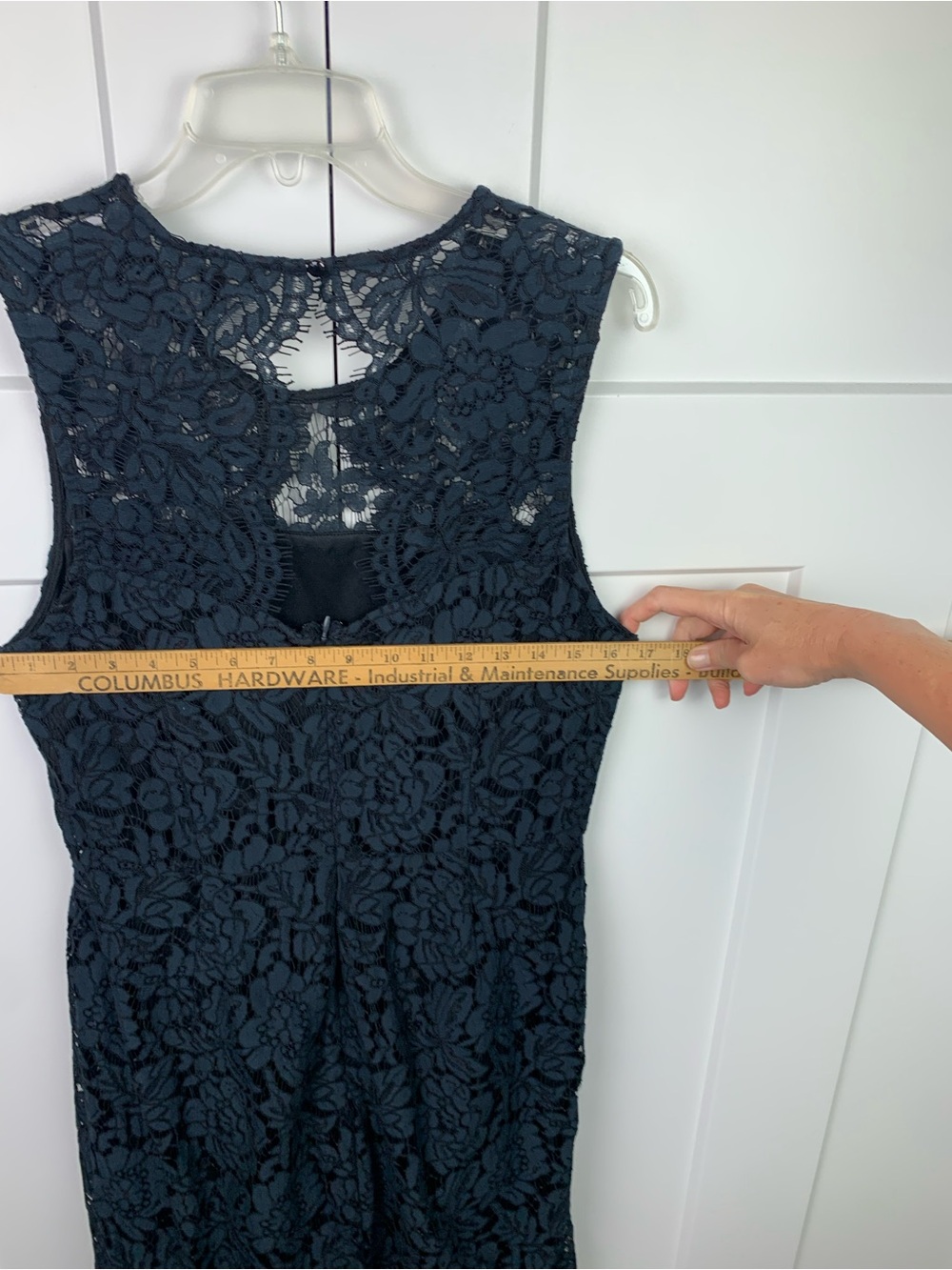 Banana Republic Lace Sheath Dress Navy Sleeveless 10 Cocktail Wedding - Picture 9 of 9